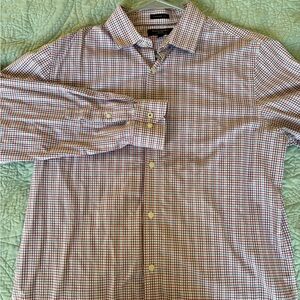 Banana Republic Cotton Stretch Camden Fit No-Iron Button Down Mens Shirt L